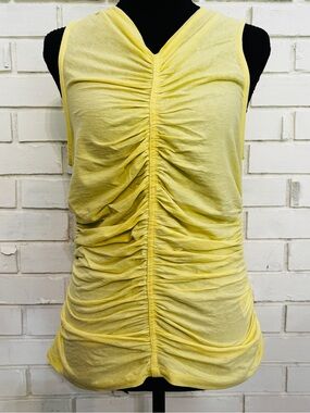 Ulla Johnson Butter Yellow Ruched Tank Top Sleeveless Soft Clean Summer Sz M